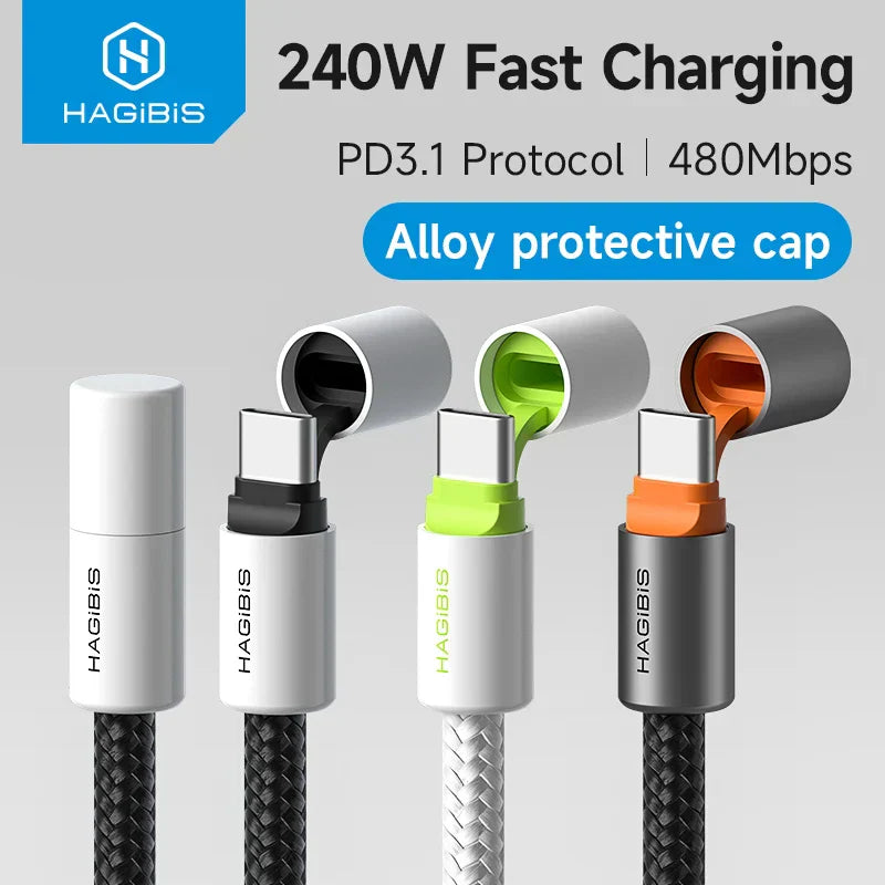 Ultimate Protection and Power! Safely and Rapidly Charge Your Devices with the Hagibis USB-C to USB-C Cable (with Protective Cap)