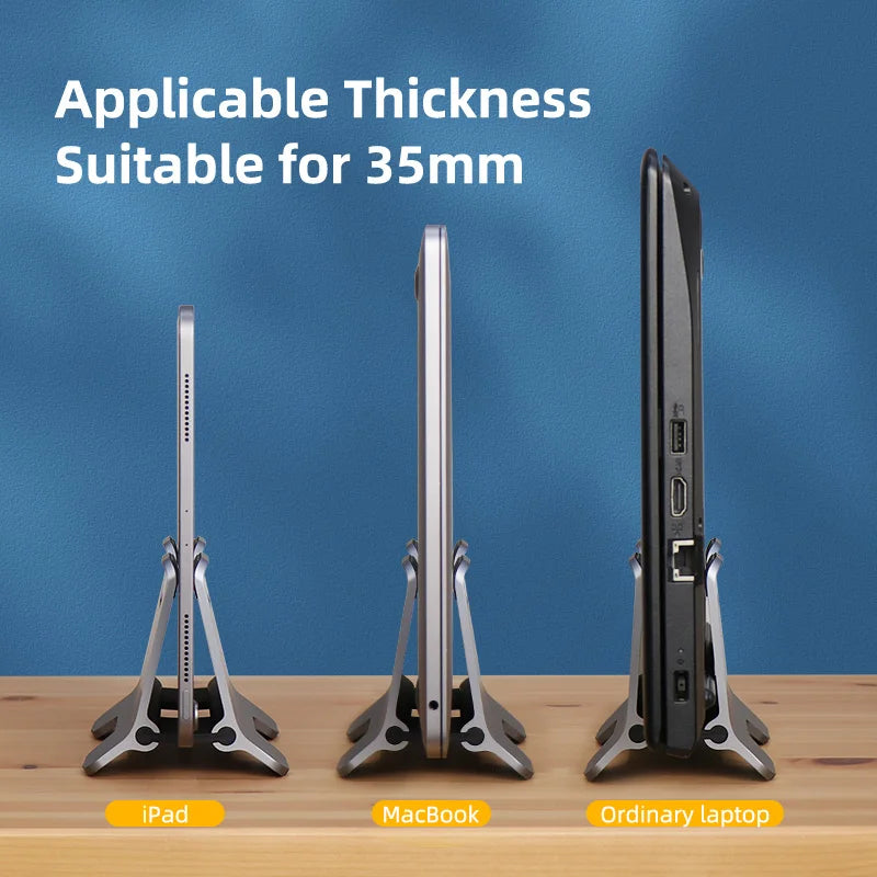 Hagibis Vertical Laptop Stand Desktop Gravity Holder Aluminum Notebook Dock Space-Saving for MacBook/Surface/HP/Dell/Chrome Book - Intechlegent