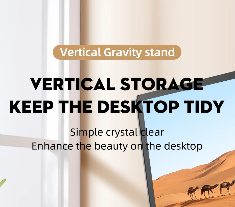 Hagibis  Vertical Laptop Stand For MacBook Pro Air transparent Desktop Gravity Holder Notebook Support for  Surface Book Tablet - Intechlegent
