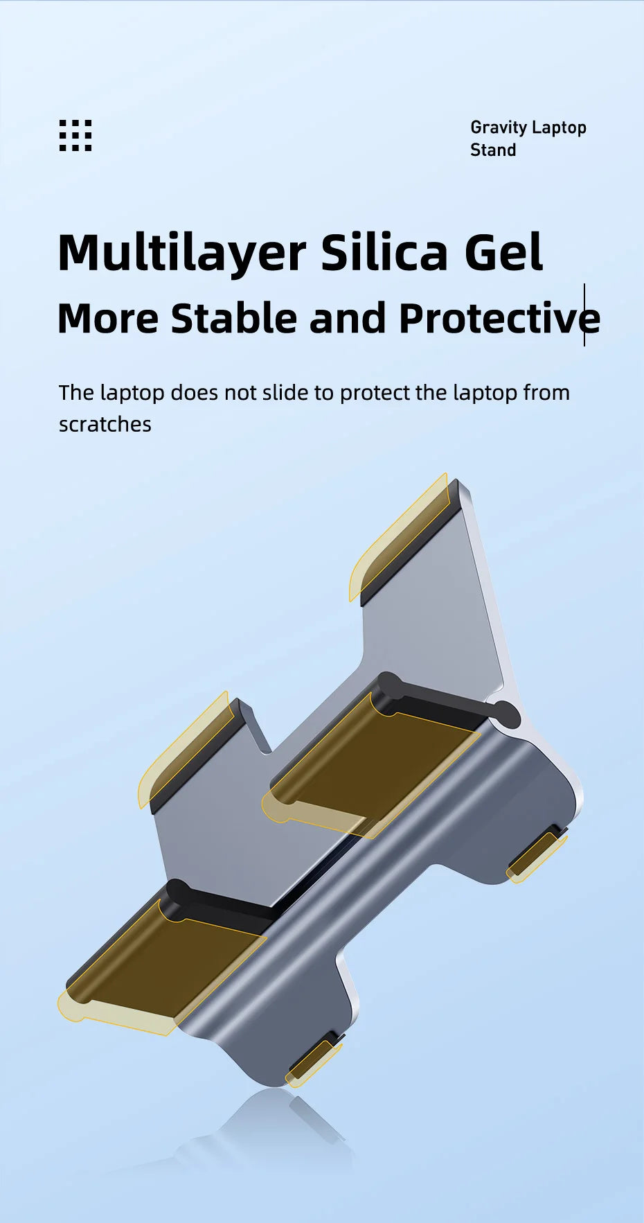 Hagibis Vertical Laptop Stand Desktop Gravity Holder Aluminum Notebook Dock Space-Saving for MacBook/Surface/HP/Dell/Chrome Book - Intechlegent