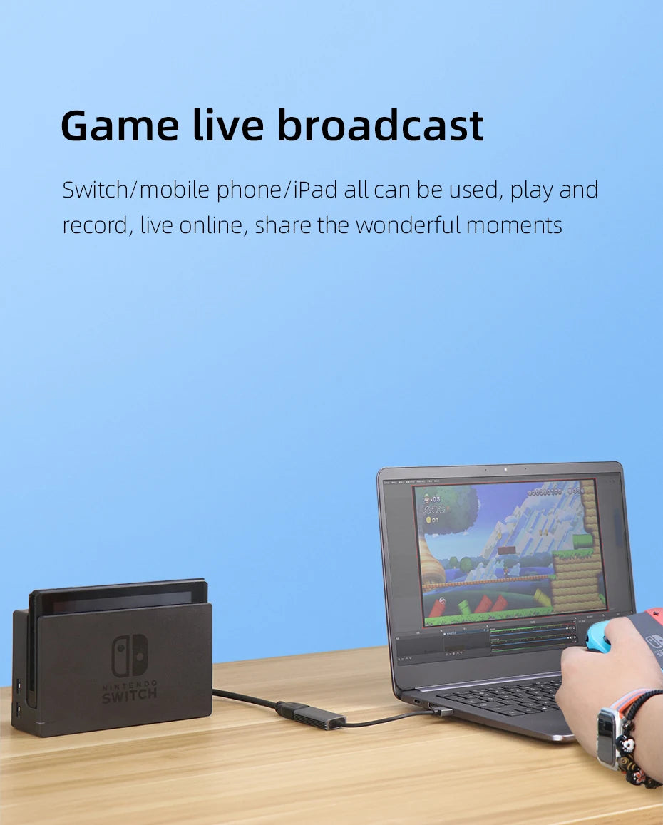 Hagibis Video Capture Card USB 3.0 4K HDMI-compatible Video Game Grabber Record for PS4 Camcorder Switch Live Broadcast Camera - Intechlegent