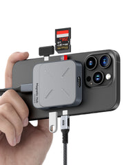 ハギビス磁気USB Cハブ Magsafe付き iPhone 16 15 Pro Max用 7イン1 Type-C ドッキングステーション 4K@60Hz HDMI SD3.0 TF3.0カード Solt 100W PD 10Gbps USB-C AUX MacBook Pro Air iPad Pro用