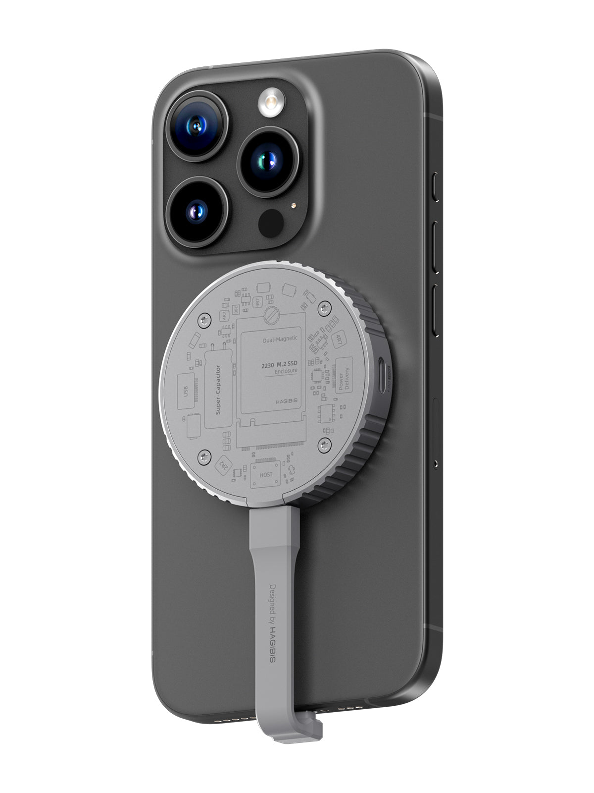 Hagibis 磁気M.2 2230 NVMe SSD外付け Magsafe付き 外付けSSDケース iPhone 15 Pro Max ProRes USB C 3.2 Gen2 Type-C 10Gbps - NVMe PCI-Eアダプター アルミニウム（MC100pro）
