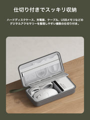 Hagibis 電子機器オーガナイザー トラベルケース ケーブルオーガナイザーバッグポーチ ケーブル、充電器、パワーバンク、SDカード、マウス、USBフラッシュディスク用ポータブル防水キャリーケース