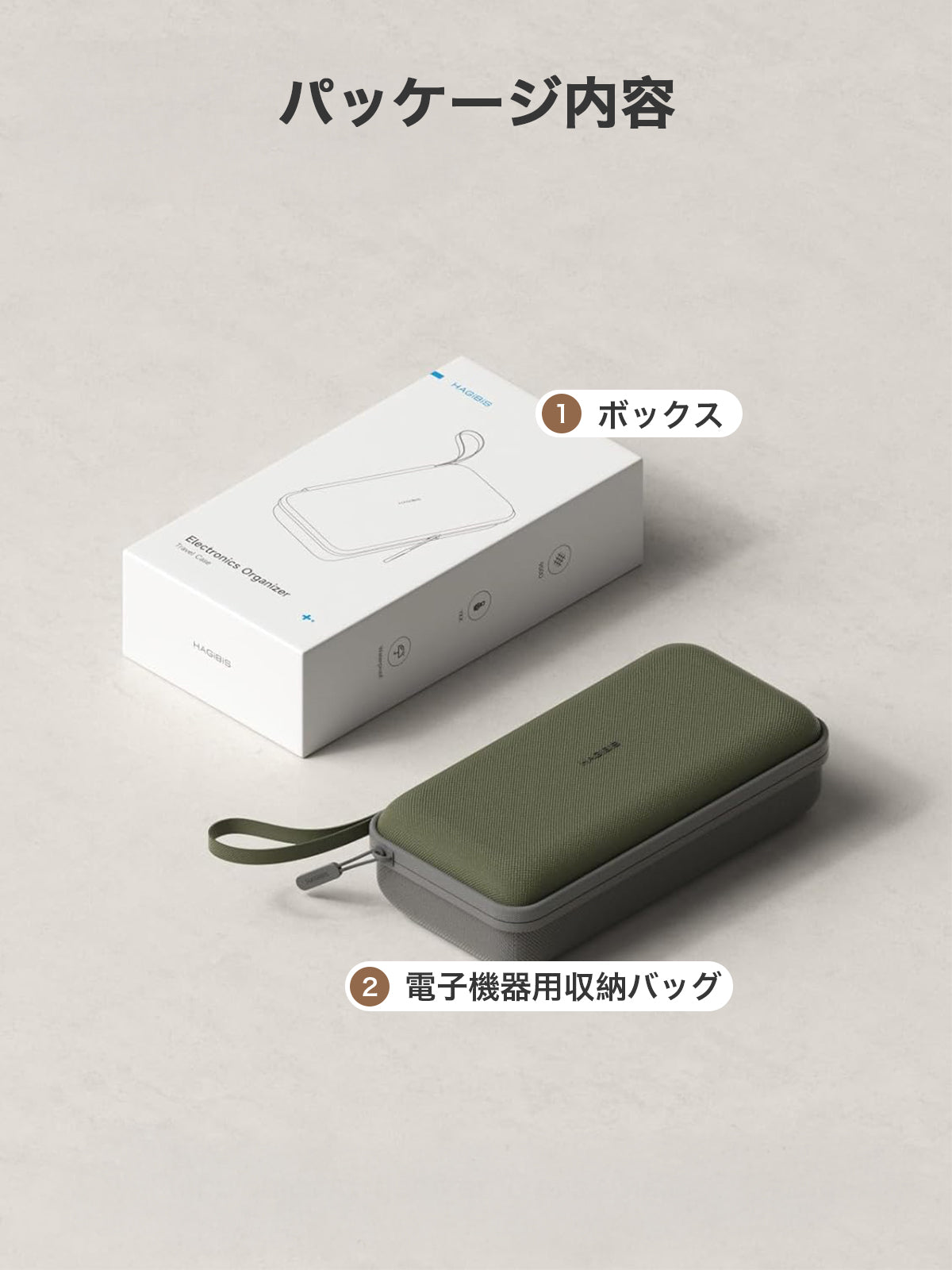 Hagibis 電子機器オーガナイザー トラベルケース ケーブルオーガナイザーバッグポーチ ケーブル、充電器、パワーバンク、SDカード、マウス、USBフラッシュディスク用ポータブル防水キャリーケース