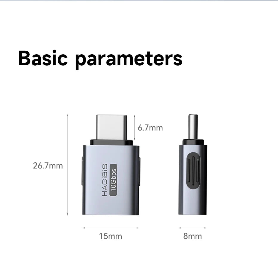 Hagibis USB to Type C OTG Adapter 10Gbps High-Speed Data Transfer USB C Male to A Female  For Macbook Pro iPhone 16 iPad Tablet - Intechlegent