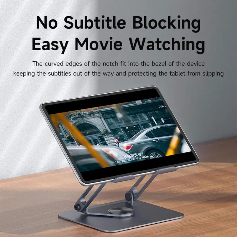 Hagibis 360°回転タブレットスタンド 調整可能なタブレットホルダー デュアルロッドサポート アルミニウム折りたたみ式クレードル iPad Pro Switch ROG用