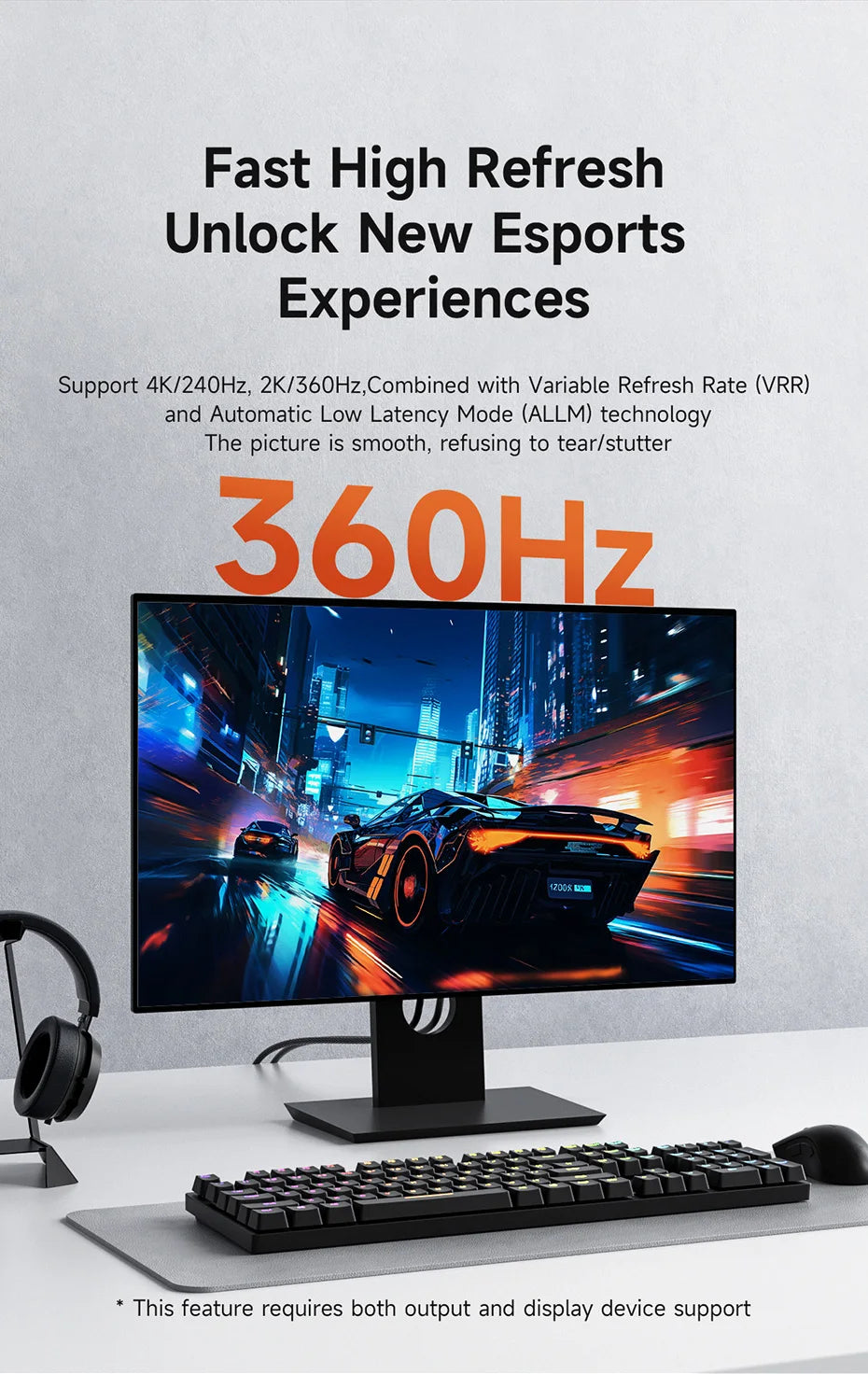Hagibis 8K DisplayPort Cable 1.4 High Refresh Rate DP Cable 8K@60Hz  4K@240Hz 2K@360Hz for Gaming Monitor Graphics Card PC TV - Intechlegent