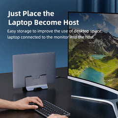 Hagibis Vertical Laptop Stand Desktop Gravity Holder Aluminum Notebook Dock Space-Saving for MacBook/Surface/HP/Dell/Chrome Book - Intechlegent
