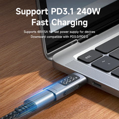 Hagibis LED Display 240W USB C Adapter Type C to USB C USB4 Connector 40Gbps 8K@60Hz for Thunderbolt 4/3 iPhone 16 Macbook Pro - Intechlegent