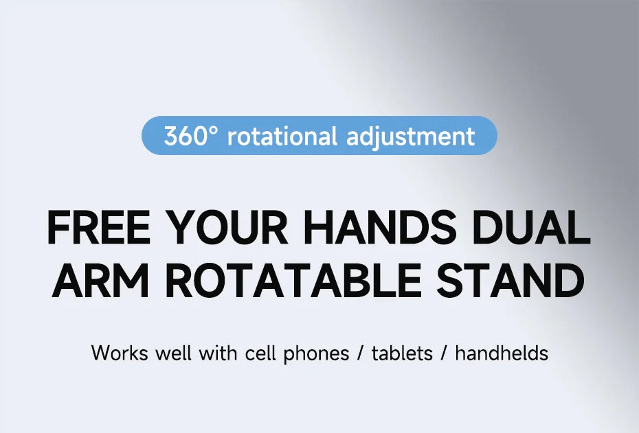 Hagibis 360°回転タブレットスタンド 調整可能なタブレットホルダー デュアルロッドサポート アルミニウム折りたたみ式クレードル iPad Pro Switch ROG用