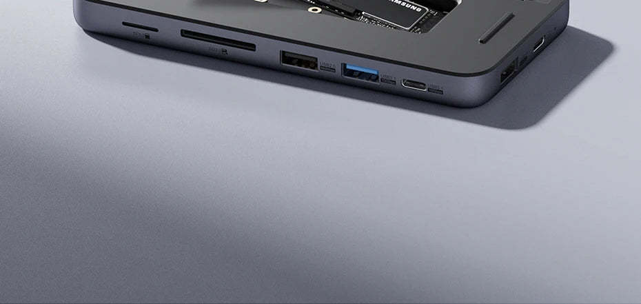 Hagibis 9 in 1 USB C ハブ、M.2 NVMe/SATA SSD エンクロージャ、4K HDMI 対応 100W PD USB 3.1 ドッキングステーション、Windows/Mac OS 対応