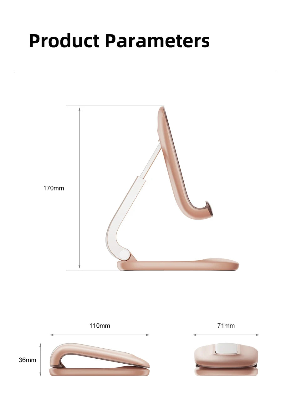 Hagibis Foldable Cell Phone Stand Desktop Phone Stand mini Adjustable cute Holder for iPhone 16/15/14 Pro Max Samsung Tablets - Intechlegent