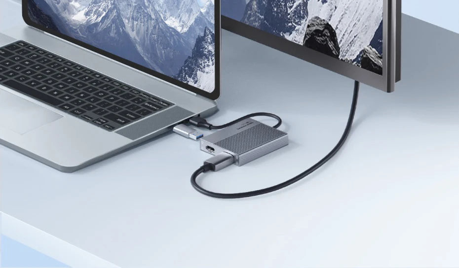 Hagibis USB-C/USB 3.0 to Dual HDMI-Compatible 4K Display Adapter Compatible with Apple M1 M2 Windows Mac DisplayLink DL6950 Chip - Intechlegent