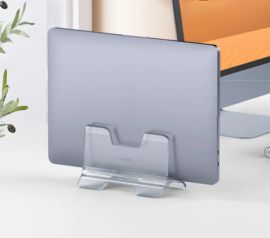 Hagibis  Vertical Laptop Stand For MacBook Pro Air transparent Desktop Gravity Holder Notebook Support for  Surface Book Tablet - Intechlegent