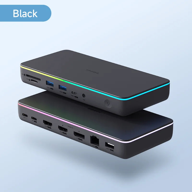 Hagibis DisplayLink USB C Docking Station Triple Display 3 Monitors with DP MST Hub 100W PD RJ45 LED for MacBook M1 M2 Windows - Intechlegent
