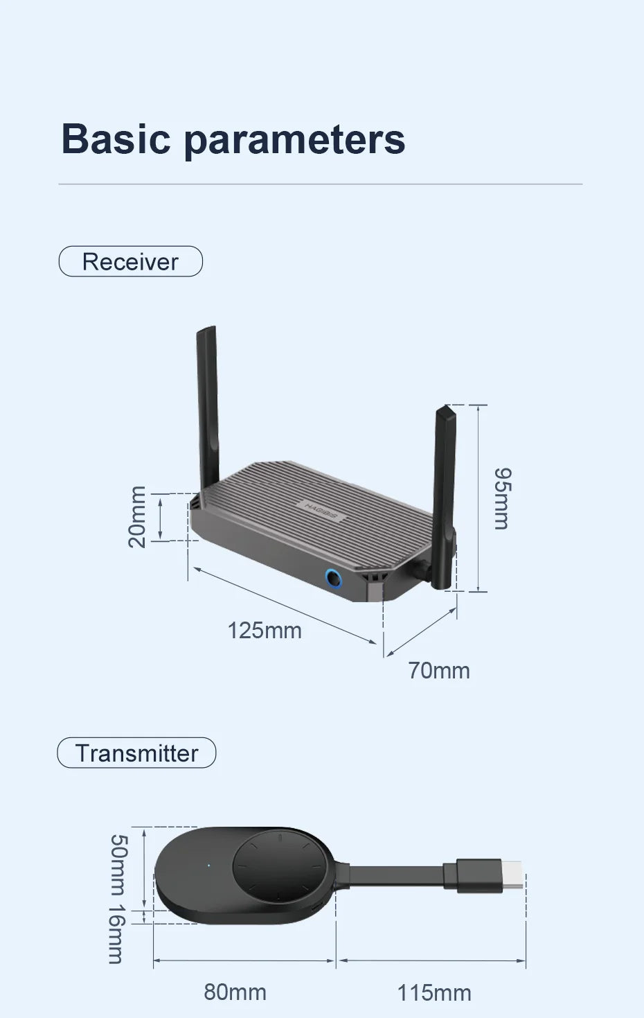 Hagibis Wireless HDMI-compatible Transmitter and Receiver Extender Kit Wireless Display Dongle for TV Camera Streaming Projector - Intechlegent