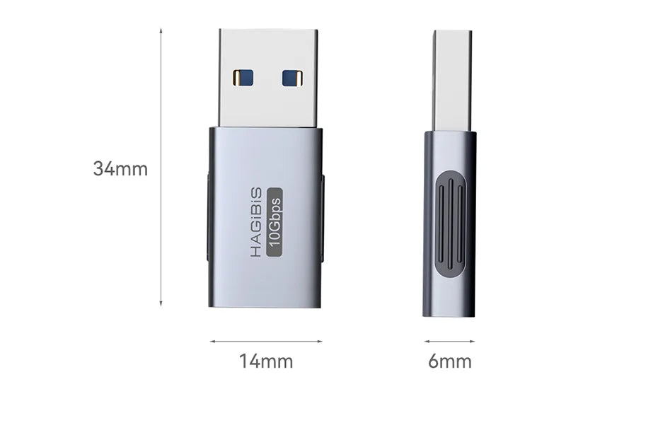 Hagibis USB to Type C OTG Adapter 10Gbps High-Speed Data Transfer USB C Male to A Female  For Macbook Pro iPhone 16 iPad Tablet - Intechlegent