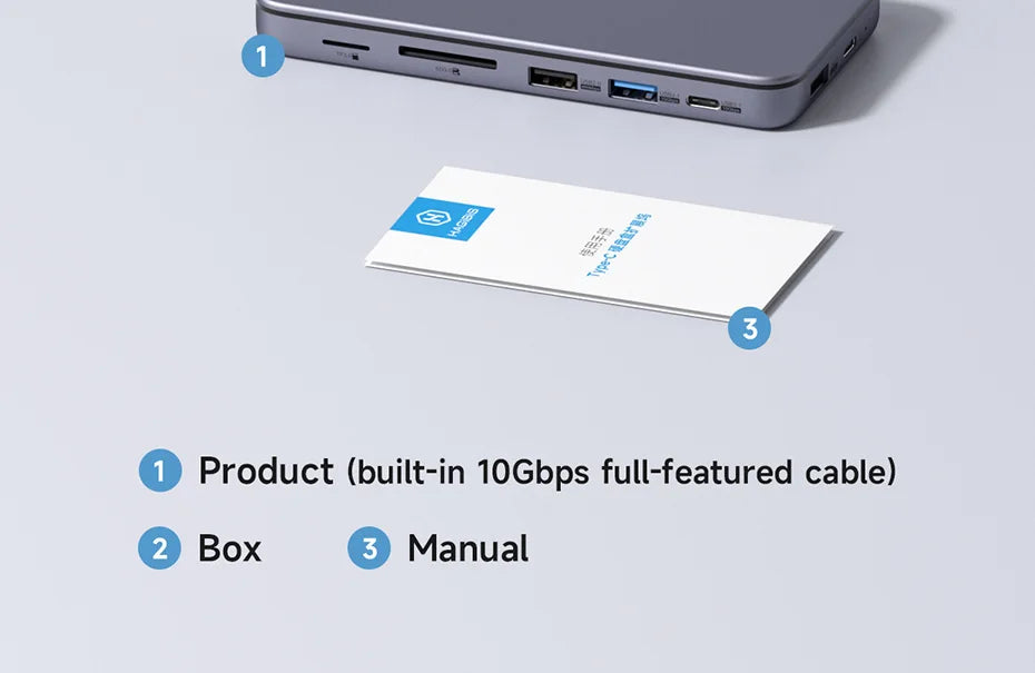 Hagibis 9 in 1 USB C ハブ、M.2 NVMe/SATA SSD エンクロージャ、4K HDMI 対応 100W PD USB 3.1 ドッキングステーション、Windows/Mac OS 対応