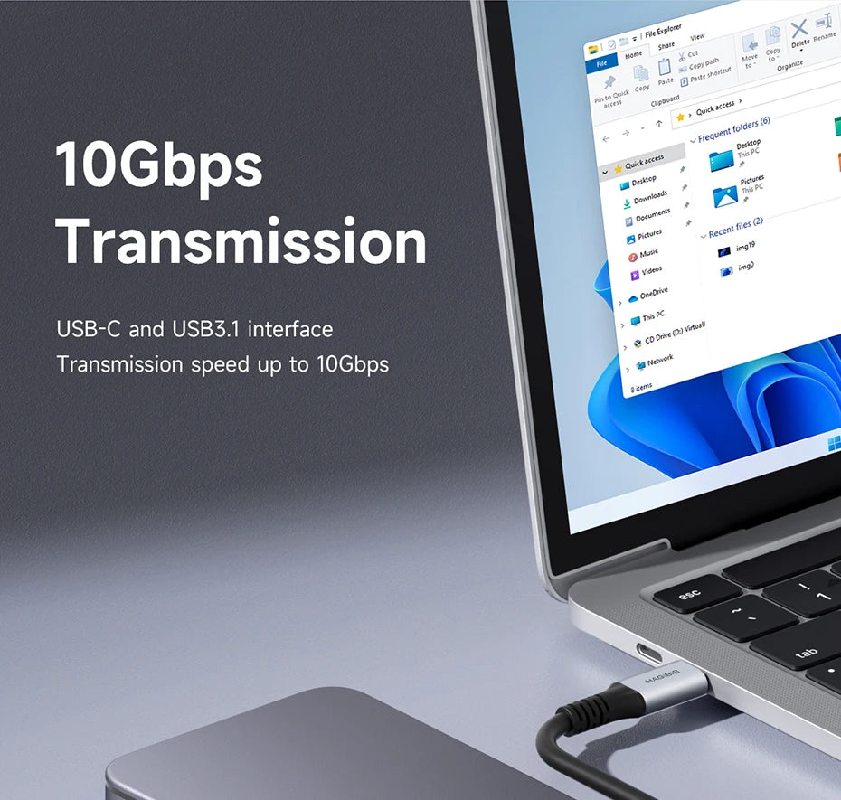 Hagibis 9 in 1 USB C ハブ、M.2 NVMe/SATA SSD エンクロージャ、4K HDMI 対応 100W PD USB 3.1 ドッキングステーション、Windows/Mac OS 対応