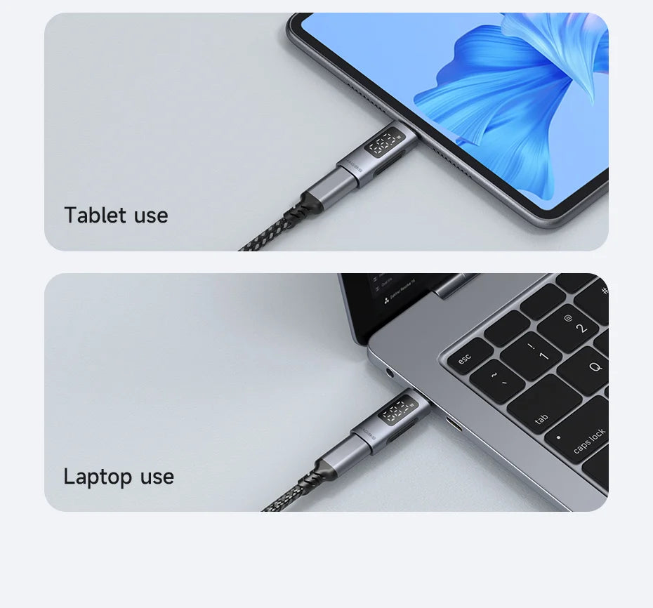 Hagibis LED Display 240W USB C Adapter Type C to USB C USB4 Connector 40Gbps 8K@60Hz for Thunderbolt 4/3 iPhone 16 Macbook Pro - Intechlegent
