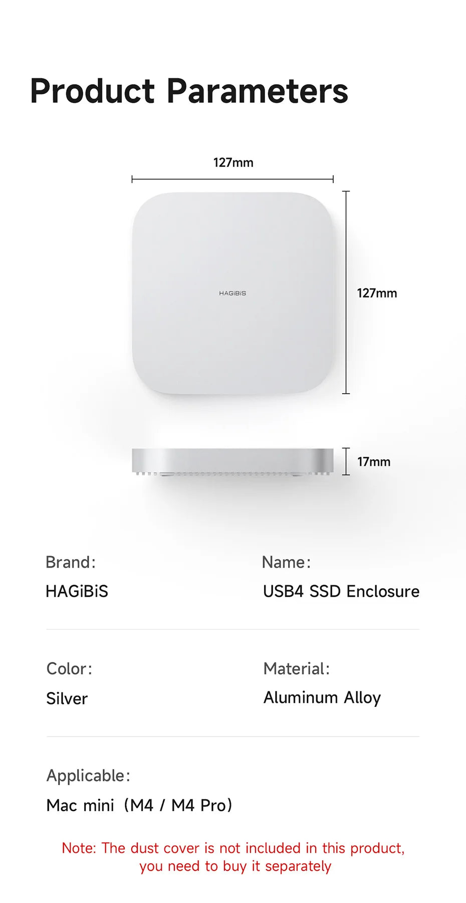 Hagibis USB4 ハードドライブエンクロージャ 40Gbps M.2 NVMe SSDケース Mac mini M4/M4 Pro用 Thunderbolt 5/4 外付けSSD対応
