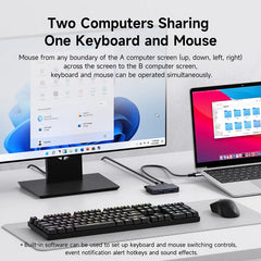 Hagibis  USB 3.0 Switch 2 Computers Sharing USB C & A Devices KM Switch Selector for PC Scanner Mouse Keyboard USB Switch Hub - Intechlegent