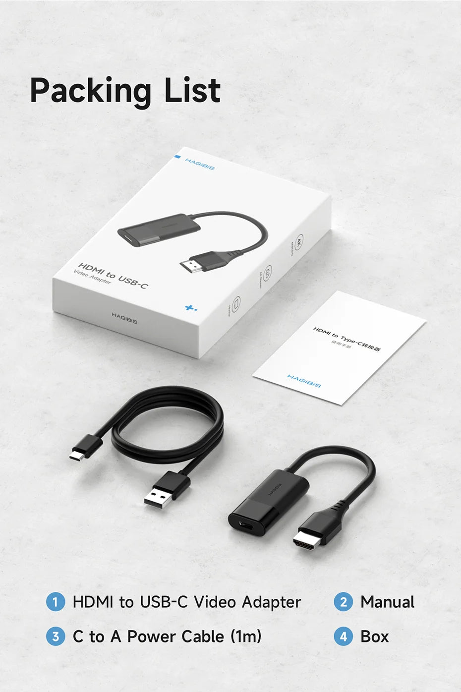 Hagibis HDMI to USB C Female Converter HDMI to  AR Glasses Adapter Charge and Play For Switch PS5 Xbox Rokid/Xreal/Thunderbird - Intechlegent