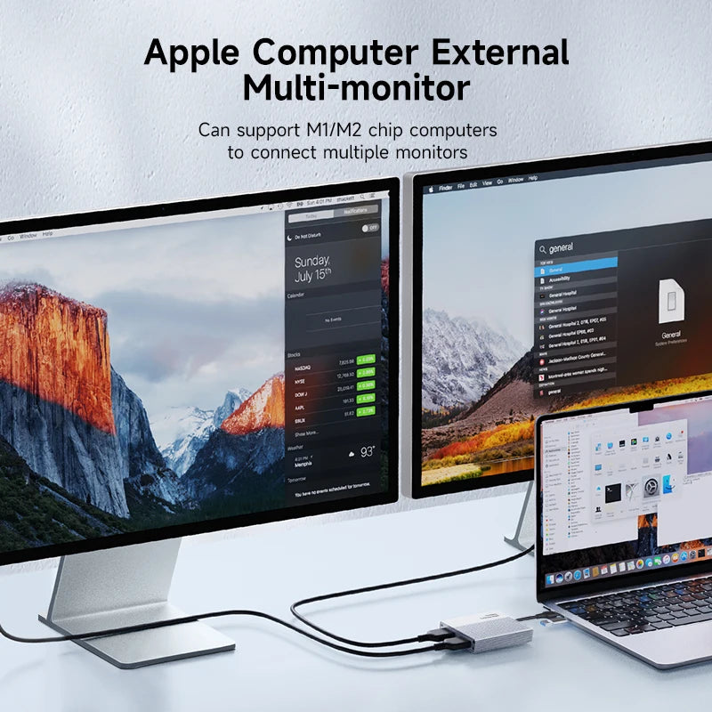 Hagibis USB-C/USB 3.0 to Dual HDMI-Compatible 4K Display Adapter Compatible with Apple M1 M2 Windows Mac DisplayLink DL6950 Chip - Intechlegent