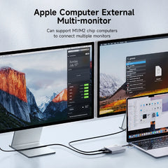 Hagibis USB-C/USB 3.0 to Dual HDMI-Compatible 4K Display Adapter Compatible with Apple M1 M2 Windows Mac DisplayLink DL6950 Chip - Intechlegent