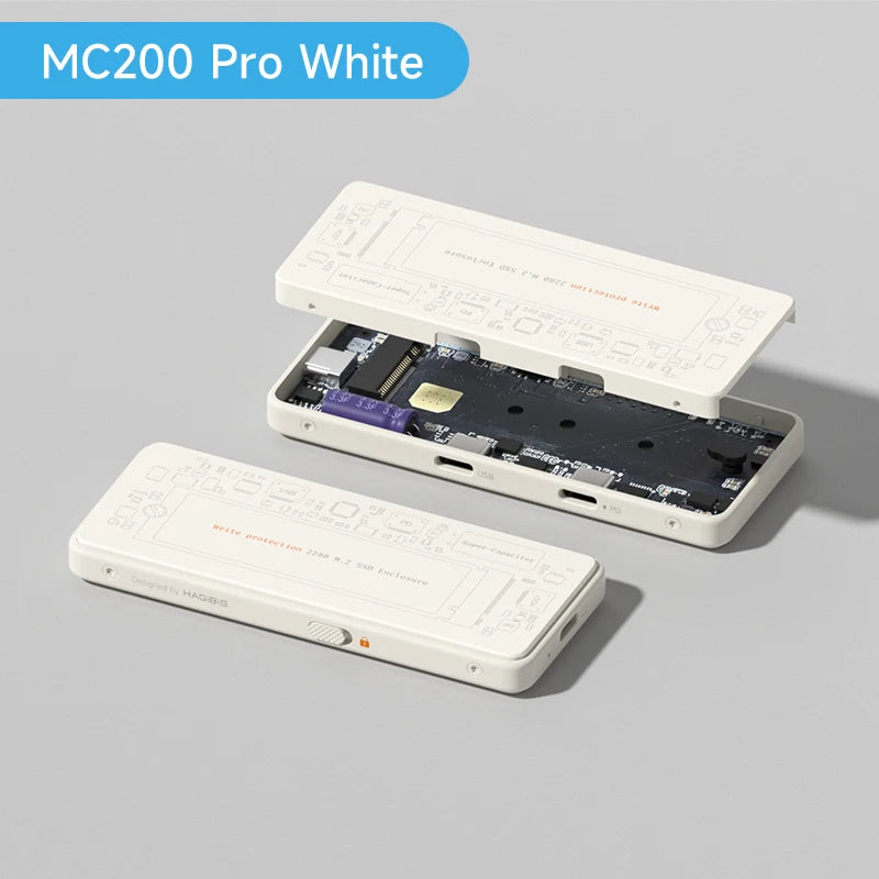 Hagibis M.2 NVMe SSDエンクロージャ 書き込み保護 USB C 3.2 Gen2 - NVMe PCI-E M.2 SSDケース 100W PD付き iPhone 16 15 Pro MacBook用