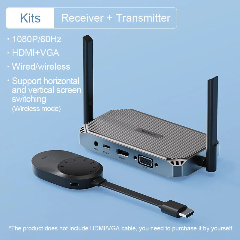 Hagibis Wireless HDMI-compatible Transmitter and Receiver Extender Kit Wireless Display Dongle for TV Camera Streaming Projector - Intechlegent