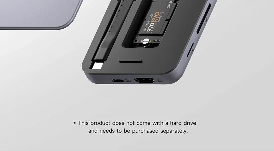 Hagibis 9 in 1 USB C ハブ、M.2 NVMe/SATA SSD エンクロージャ、4K HDMI 対応 100W PD USB 3.1 ドッキングステーション、Windows/Mac OS 対応