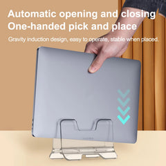 Hagibis  Vertical Laptop Stand For MacBook Pro Air transparent Desktop Gravity Holder Notebook Support for  Surface Book Tablet - Intechlegent