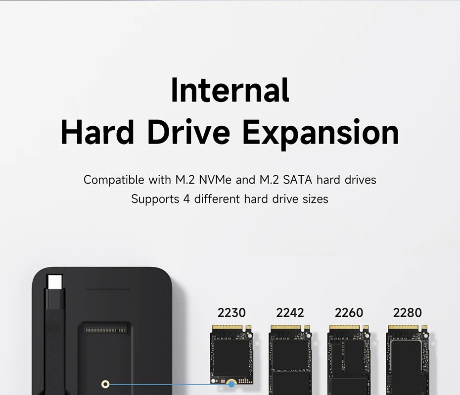 Hagibis 9 in 1 USB C ハブ、M.2 NVMe/SATA SSD エンクロージャ、4K HDMI 対応 100W PD USB 3.1 ドッキングステーション、Windows/Mac OS 対応