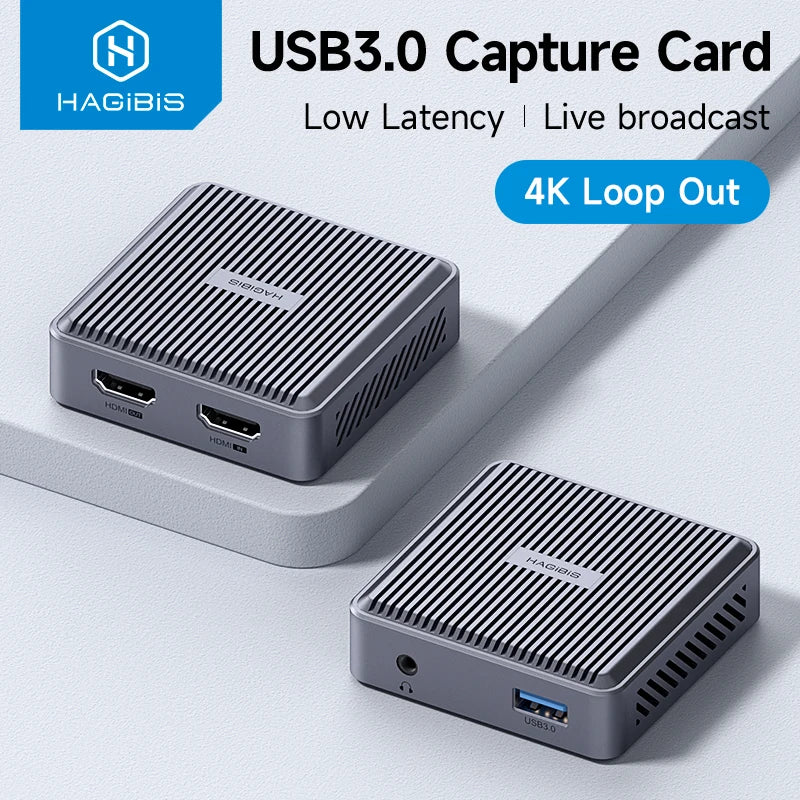 Hagibis 4K HDMI-Compatible Video Capture Card Loop Out for Game Recording Live Streaming  1080P Grabber MS2131 for PS4/5 Switch - Intechlegent