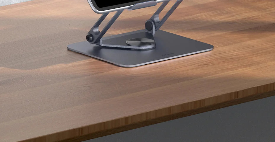 Hagibis 360°回転タブレットスタンド 調整可能なタブレットホルダー デュアルロッドサポート アルミニウム折りたたみ式クレードル iPad Pro Switch ROG用