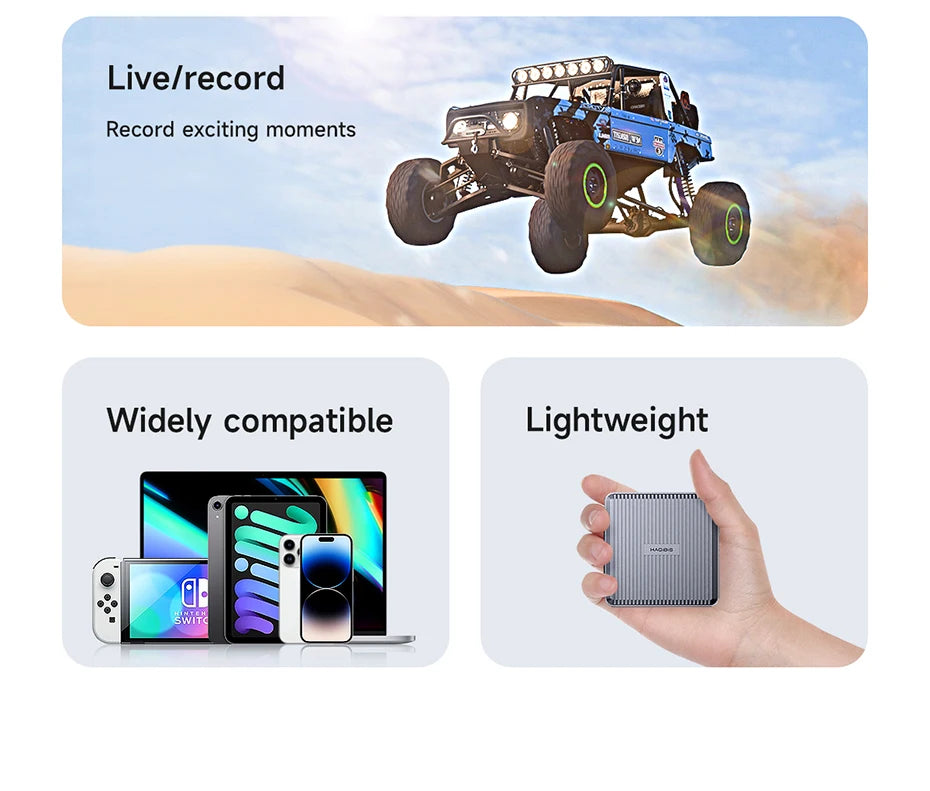 Hagibis 4K HDMI-Compatible Video Capture Card Loop Out for Game Recording Live Streaming  1080P Grabber MS2131 for PS4/5 Switch - Intechlegent