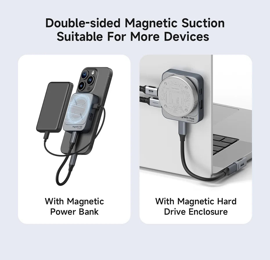 Hagibis Magnetic Card Reader SD4.0 312MB/s USB-C to SD MicroSD TF Memory Card Magnet HUB UHS-II for Laptop Phone Macbook Camera - Intechlegent