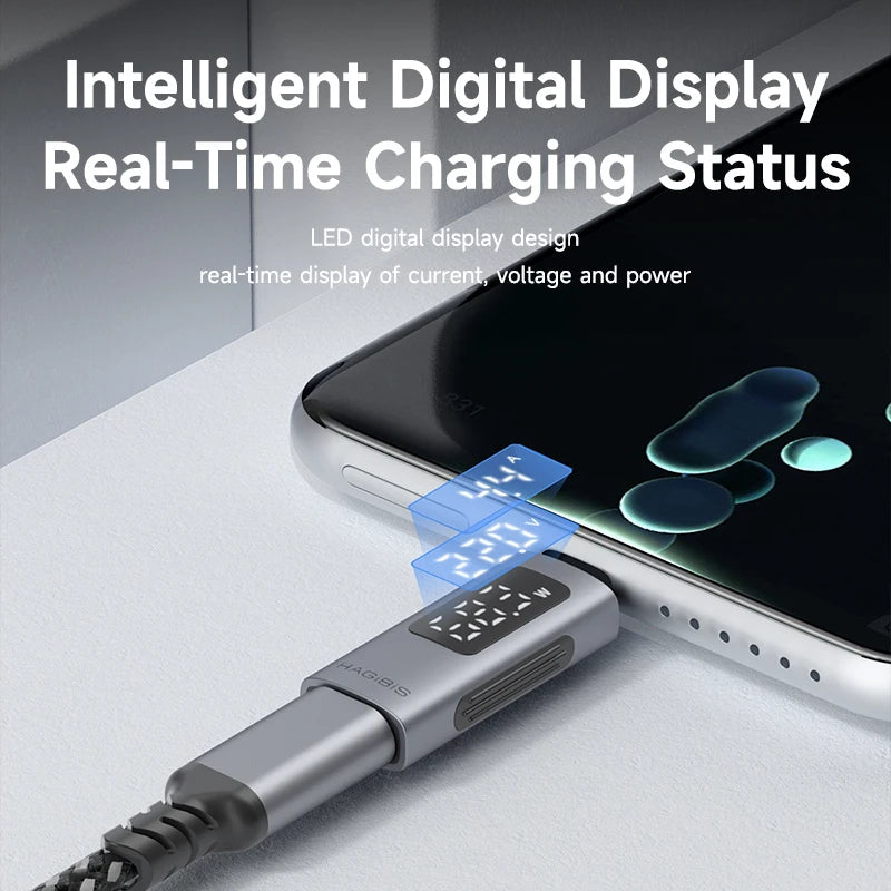 Hagibis LED Display 240W USB C Adapter Type C to USB C USB4 Connector 40Gbps 8K@60Hz for Thunderbolt 4/3 iPhone 16 Macbook Pro - Intechlegent