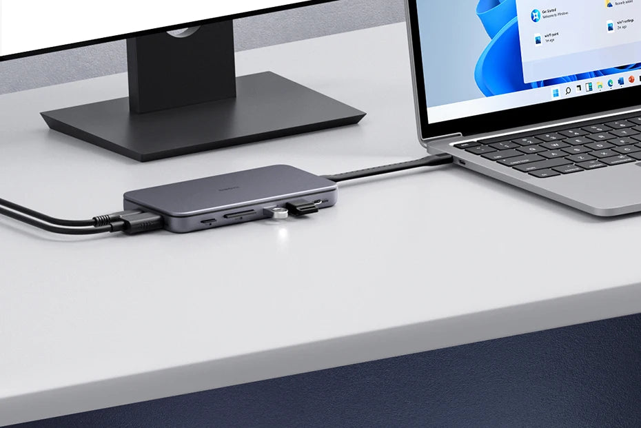 Hagibis 9 in 1 USB C ハブ、M.2 NVMe/SATA SSD エンクロージャ、4K HDMI 対応 100W PD USB 3.1 ドッキングステーション、Windows/Mac OS 対応