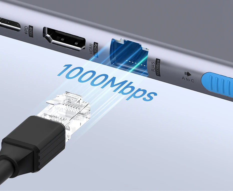 Hagibis USB C Hub With LCD Display Type C Multiport Adapter 4K HDMI-Compatible 100W PD Gigabit Ethernet For Macbook Pro iPad HP - Intechlegent